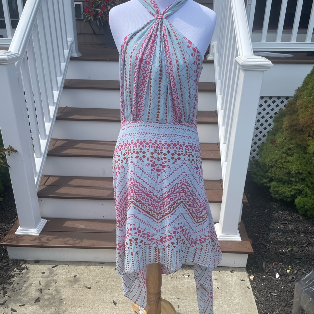 BCBG “Danela” High Low Halter Dress